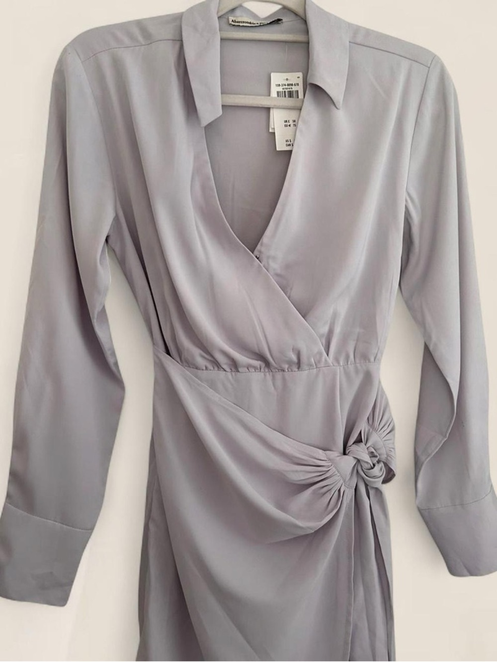 Abercrombie Draped lavender Shirt Mini Dress Soft Girl Preppy formal XS NWT - Picture 4 of 6